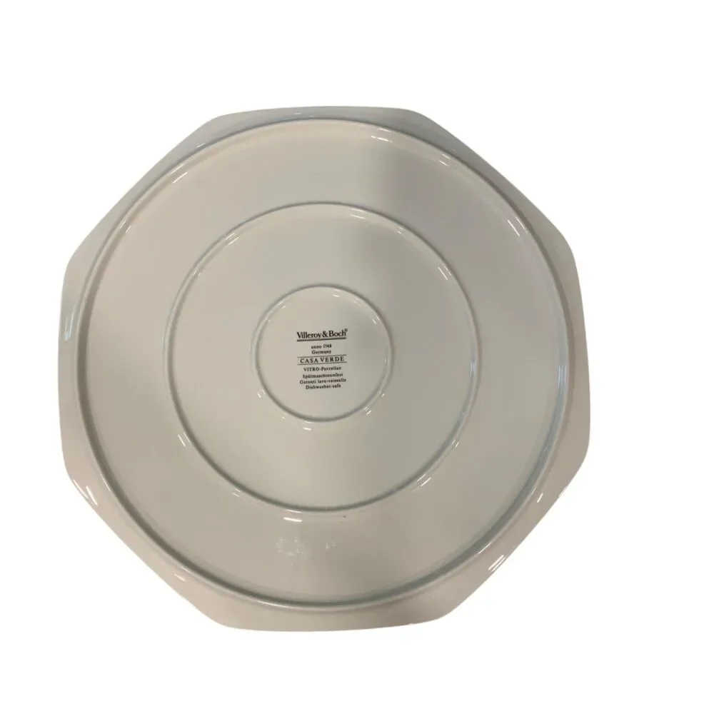 Villeroy & Boch Octagon Casa Verde Floral Design Chop Cake Plate Cottagecore